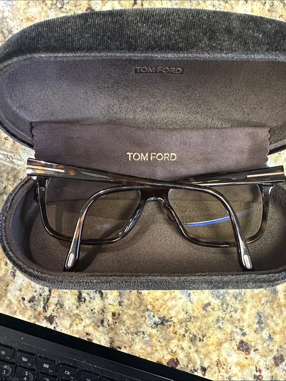 Tom Ford Men's Tortoiseshell Frame Glasses - Brown/Black